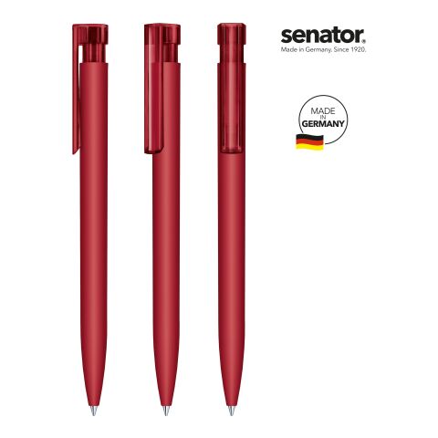 Werbeartikel senator® Liberty Soft Touch Druckkugelschreiber – dunkelrot – mit Logo bedruckt
