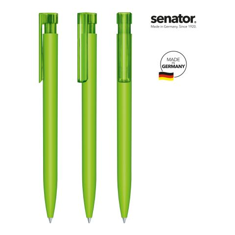 Werbeartikel senator® Liberty Soft Touch Druckkugelschreiber – hellgrün – mit Logo bedruckt