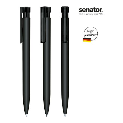 Werbeartikel senator® Liberty Soft Touch Druckkugelschreiber – schwarz – mit Logo bedruckt