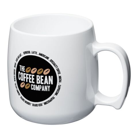 Werbeartikel Classic 300 ml Kunststoffbecher strapazierfähig & einwandig aus SAN – Made in UK für Events & Messen – absolutes weiss – mit Logo