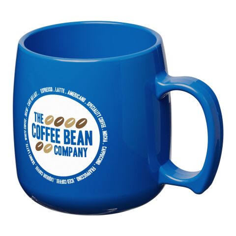 Werbeartikel Classic 300 ml Kunststoffbecher strapazierfähig & einwandig aus SAN – Made in UK für Events & Messen – blau – mit Logo bedruckt