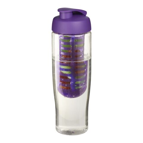 H2O Tempo® 700 ml Sportflasche mit Klappdeckel und Infusor weiß-lila | ohne Werbeanbringung | Nicht verfügbar | Nicht verfügbar