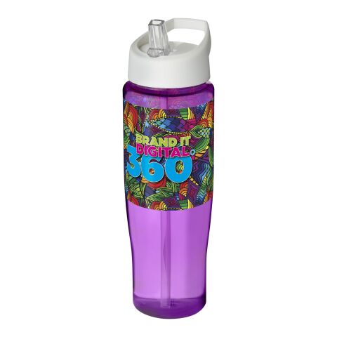 Werbeartikel H2O Tempo® 700 ml Sportflasche mit Ausgussdeckel – lila-transparent – mit Logo bedruckt