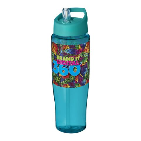 Werbeartikel H2O Tempo® 700 ml Sportflasche mit Ausgussdeckel – aquablau – mit Logo bedruckt