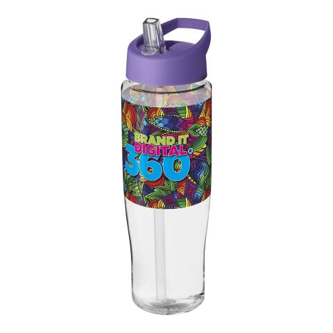 Werbeartikel H2O Tempo® 700 ml Sportflasche mit Ausgussdeckel – transparent klar-lila – mit Logo bedruckt