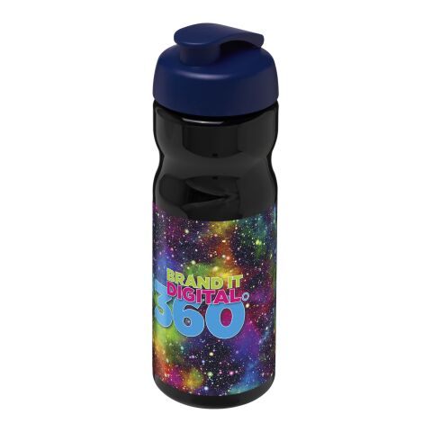 H2O Base® 650 ml Sportflasche mit Klappdeckel schwarz-mittelblau | ohne Werbeanbringung | Nicht verfügbar | Nicht verfügbar