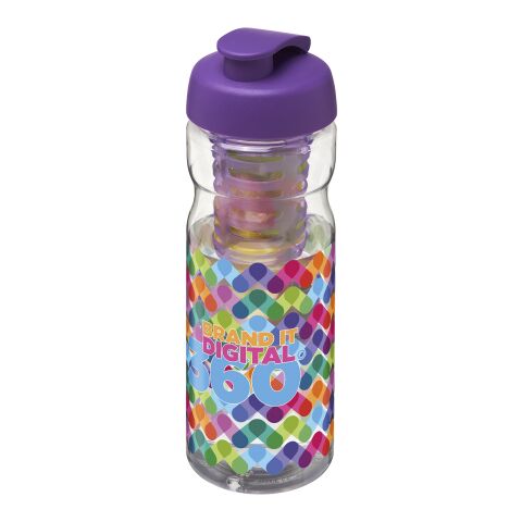 H2O Base® 650 ml Sportflasche mit Klappdeckel und Infusor transparent-lila | ohne Werbeanbringung | Nicht verfügbar | Nicht verfügbar