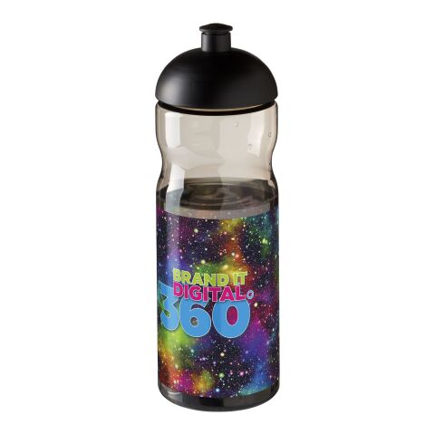 Werbeartikel H2O Base® 650 ml Sportflasche ergonomisch mit auslaufsicherem Stülpdeckel & Push-Pull-Tülle – kohle – mit Logo bedruckt