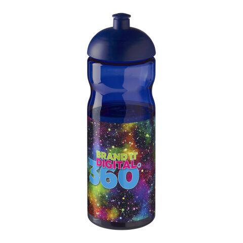 Werbeartikel H2O Base® 650 ml Sportflasche ergonomisch mit auslaufsicherem Stülpdeckel & Push-Pull-Tülle – blau – mit Logo bedruckt