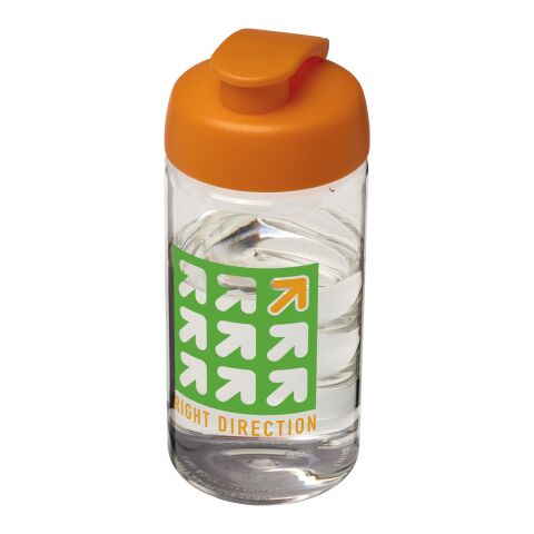 H2O Bop® 500 ml Sportflasche mit Klappdeckel weiß-orange | ohne Werbeanbringung | Nicht verfügbar | Nicht verfügbar