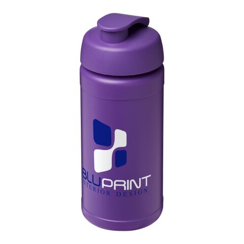 Werbeartikel Sportflasche Baseline Plus 500 ml Kunststoff Klappdeckel auslaufsicher einwandig – lila – mit Logo bedruckt