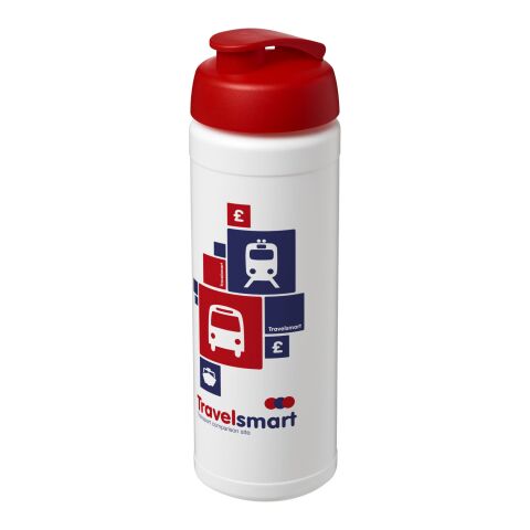 Baseline® Plus 750 ml Flasche mit Klappdeckel weiß-rot | ohne Werbeanbringung | Nicht verfügbar | Nicht verfügbar