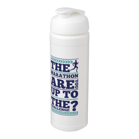 Werbeartikel Plus Grip 750 ml Sportflasche ergonomischer Fingergriff & Klappdeckel auslaufsicher Made in UK – weiss – mit Logo bedruckt
