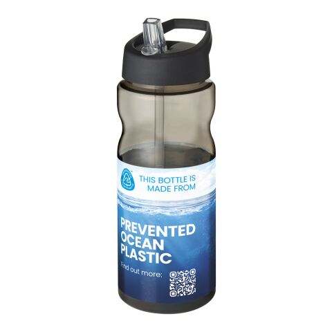 Nachhaltiger Werbeartikel H2O Eco 650 ml Sportflasche mit Ausgussdeckel – kohle-schwarz – mit Logo bedruckt