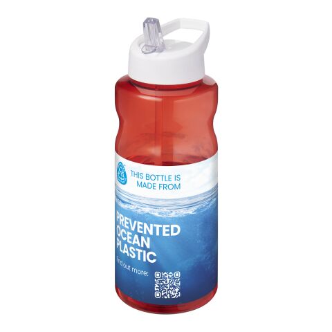 H2O Active® Eco Big Base 1L Sportflasche mit Ausgussdeckel rot-weiss | ohne Werbeanbringung | Nicht verfügbar | Nicht verfügbar