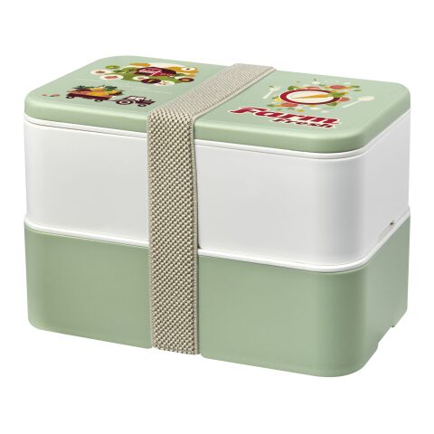 MIYO Renew Doppel-Lunchbox perlweiß-smaragdgrün-hellgrau | ohne Werbeanbringung | Nicht verfügbar | Nicht verfügbar