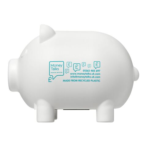 Oink kleines Sparschwein aus recyceltem Kunststoff weiss | ohne Werbeanbringung | Nicht verfügbar | Nicht verfügbar