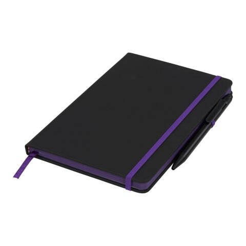A5 schwarzes Notizbuch mit farbigem Rand Standard | schwarz-lila | ohne Werbeanbringung | Nicht verfügbar | Nicht verfügbar
