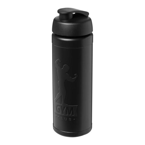Werbeartikel Sport Trinkflasche 750 ml Baseline Rise Klappdeckel auslaufsicher geprägt BPA-frei EN12875-1 – schwarz glänzend-schwarz – mit Logo