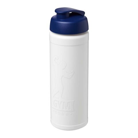Werbeartikel Sport Trinkflasche 750 ml Baseline Rise Klappdeckel auslaufsicher geprägt BPA-frei EN12875-1 – weiss-blau – mit Logo bedruckt