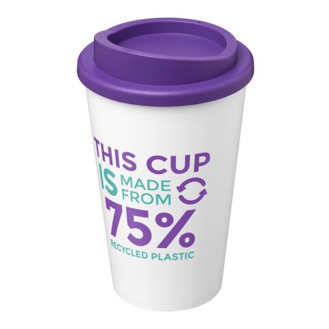 Nachhaltiger Werbeartikel Americano Eco 350 ml recycelter Becher – transparent-lila – mit Logo bedruckt