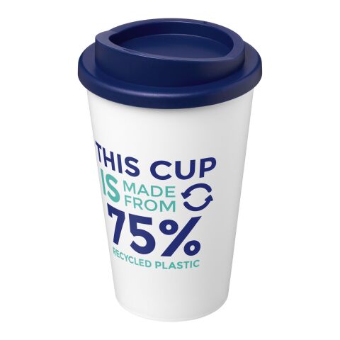 Nachhaltiger Werbeartikel Americano Eco 350 ml recycelter Becher – transparent-blau – mit Logo bedruckt