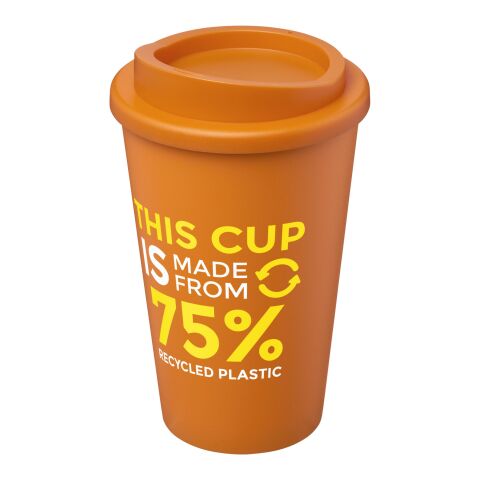 Nachhaltiger Werbeartikel Americano Eco 350 ml recycelter Becher – orange – mit Logo bedruckt