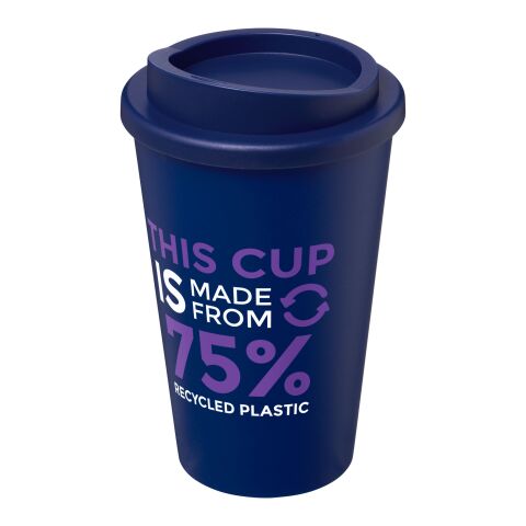 Nachhaltiger Werbeartikel Americano Eco 350 ml recycelter Becher – blau – mit Logo bedruckt