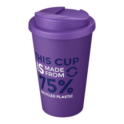 Nachhaltiger Werbeartikel Americano® Eco 350 ml recycelter Becher mit auslaufsicherem Deckel – lila – mit Logo bedruckt