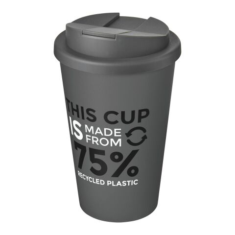 Nachhaltiger Werbeartikel Americano® Eco 350 ml recycelter Becher mit auslaufsicherem Deckel – grau – mit Logo bedruckt