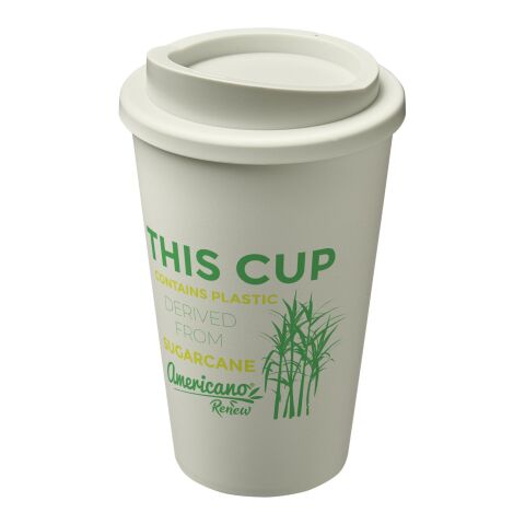 Nachhaltiger Werbeartikel Americano®­­ Renew recycelter Isolierbecher 350 ml – offwhite – mit Logo bedruckt