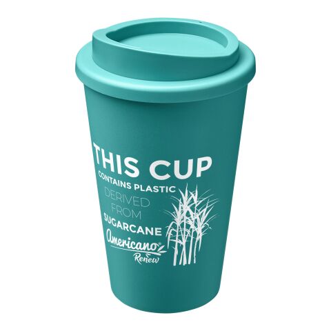 Nachhaltiger Werbeartikel Americano®­­ Renew recycelter Isolierbecher 350 ml – riffblau – mit Logo bedruckt