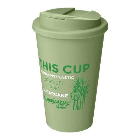 Nachhaltiger Werbeartikel Americano® Renew 350 ml Isolierbecher mit auslaufsicherem Deckel – seaglass green – mit Logo bedruckt