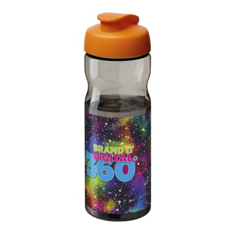 Werbeartikel H2O Active® Base Tritan™ 650 ml Sportflasche mit Klappdeckel – kohle-orange – mit Logo bedruckt