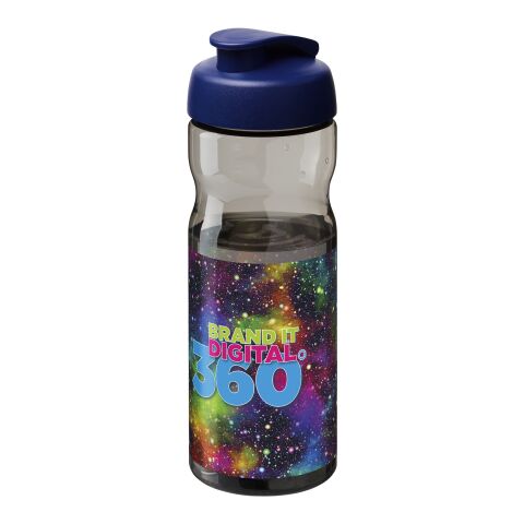 Werbeartikel H2O Active® Base Tritan™ 650 ml Sportflasche mit Klappdeckel – kohle-blau – mit Logo bedruckt