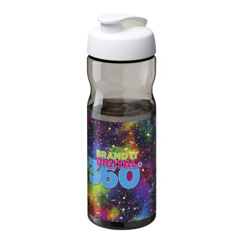 Werbeartikel H2O Active® Base Tritan™ 650 ml Sportflasche mit Klappdeckel – kohle-weiss – mit Logo bedruckt