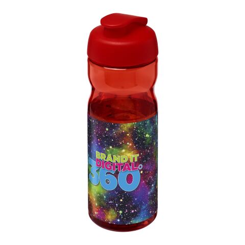 Werbeartikel H2O Active® Base Tritan™ 650 ml Sportflasche mit Klappdeckel – rot-rot – mit Logo bedruckt