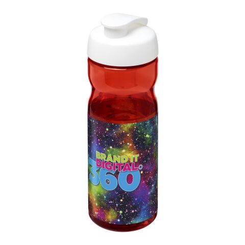 Werbeartikel H2O Active® Base Tritan™ 650 ml Sportflasche mit Klappdeckel – rot-weiss – mit Logo bedruckt