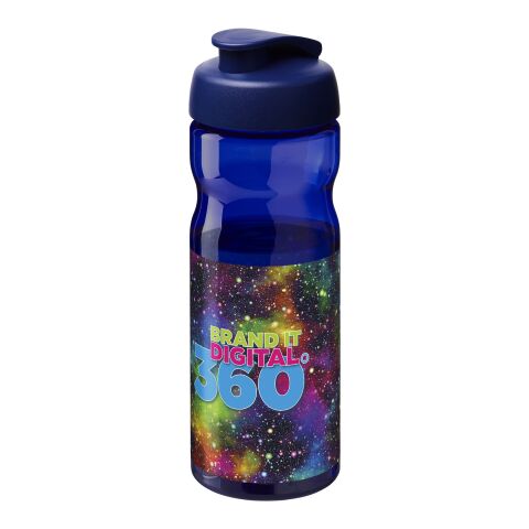 Werbeartikel H2O Active® Base Tritan™ 650 ml Sportflasche mit Klappdeckel – blau-blau – mit Logo bedruckt