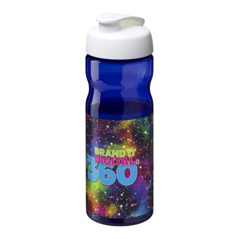 Werbeartikel H2O Active® Base Tritan™ 650 ml Sportflasche mit Klappdeckel – blau-weiss – mit Logo bedruckt