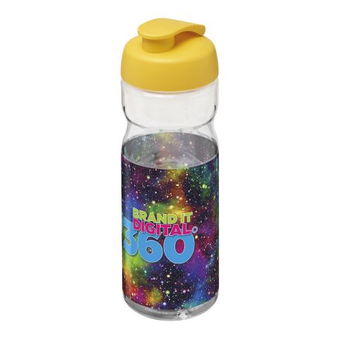 Werbeartikel H2O Active® Base Tritan™ 650 ml Sportflasche mit Klappdeckel – transparent klar-gelb – mit Logo bedruckt