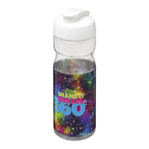 Werbeartikel H2O Active® Base Tritan™ 650 ml Sportflasche mit Klappdeckel – weiss-weiss – mit Logo bedruckt