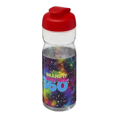 Werbeartikel H2O Active® Base Tritan™ 650 ml Sportflasche mit Klappdeckel – weiss-rot – mit Logo bedruckt