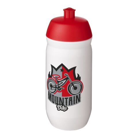 HydroFlex™ 500 ml Sportflasche mit Klappdeckel transparent rot-weiss | ohne Werbeanbringung | Nicht verfügbar | Nicht verfügbar