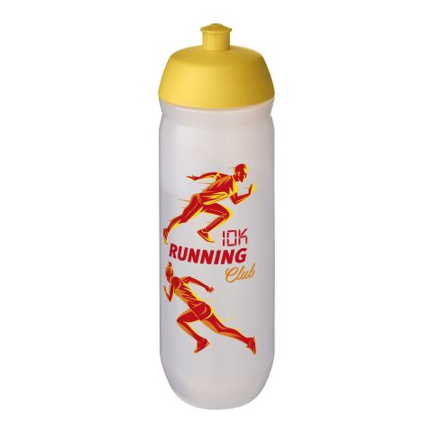 Werbeartikel HydroFlex™ Clear 750 ml Sportflasche – gelb-klar mattiert – mit Logo bedruckt