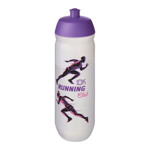 Werbeartikel HydroFlex™ Clear 750 ml Sportflasche – lila-klar mattiert – mit Logo bedruckt