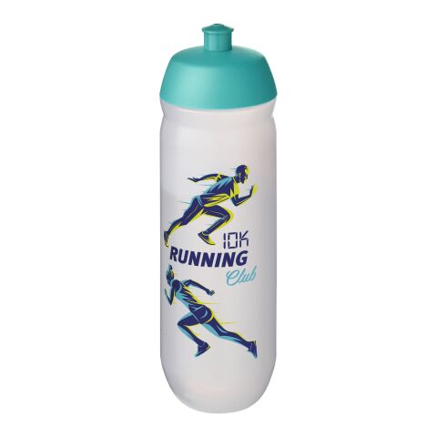 Werbeartikel HydroFlex™ Clear 750 ml Sportflasche – aquablau-klar mattiert – mit Logo bedruckt