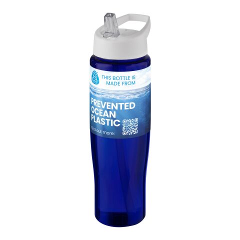 Nachhaltiger Werbeartikel H2O Active® Eco Tempo 700 ml Sportflasche mit Ausgussdeckel – transparent-blau – mit Logo bedruckt