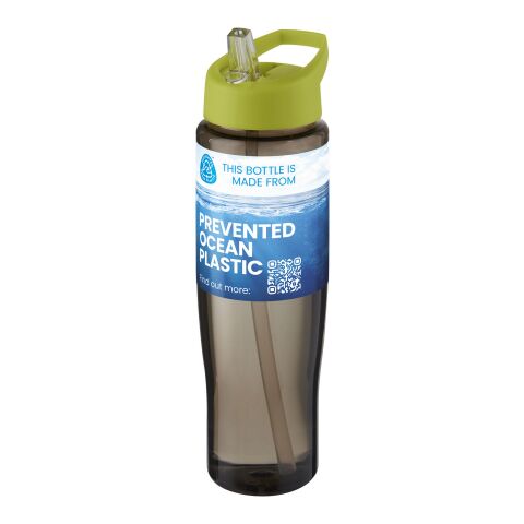 Nachhaltiger Werbeartikel H2O Active® Eco Tempo 700 ml Sportflasche mit Ausgussdeckel – limone-kohle – mit Logo bedruckt