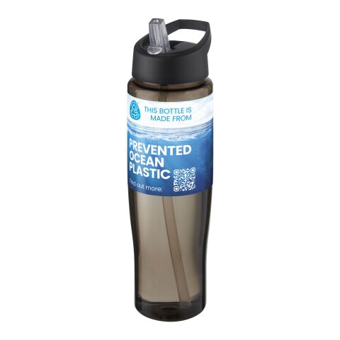 Nachhaltiger Werbeartikel H2O Active® Eco Tempo 700 ml Sportflasche mit Ausgussdeckel – schwarz-kohle – mit Logo bedruckt